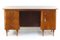 Art Deco Executive Writing Desk in Walnut with Adjustable Brass Legs, 1930s-1950s, Image 3