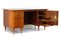 Art Deco Executive Writing Desk in Walnut with Adjustable Brass Legs, 1930s-1950s 2