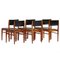 Mid-Century Dining Chairs in Teak & Black Leatherette attributed to Pieter De Bruyne for V-Form, 1960s, Set of 6, Image 5