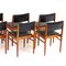 Mid-Century Dining Chairs in Teak & Black Leatherette attributed to Pieter De Bruyne for V-Form, 1960s, Set of 6 7