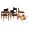 Mid-Century Dining Chairs in Teak & Black Leatherette attributed to Pieter De Bruyne for V-Form, 1960s, Set of 6, Image 8
