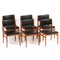 Mid-Century Dining Chairs in Teak & Black Leatherette attributed to Pieter De Bruyne for V-Form, 1960s, Set of 6 2