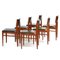 Mid-Century Dining Chairs in Teak & Black Leatherette attributed to Pieter De Bruyne for V-Form, 1960s, Set of 6, Image 4