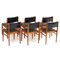 Mid-Century Dining Chairs in Teak & Black Leatherette attributed to Pieter De Bruyne for V-Form, 1960s, Set of 6 6