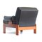 Mid-Century Easy Armchair in Black Leather & Rosewood, 1960s 5