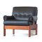 Mid-Century Easy Armchair in Black Leather & Rosewood, 1960s 3