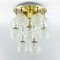 Mid-Century Murano Glass & Brass Flush Mount / Ceiling Light from Doria Leuchten, Germany, 1960s, Image 3