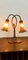 Lampada da tavolo vintage a due luci in vetro di Murano decorato, Immagine 4