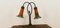 Vintage 2-Leuchten Tischlampe mit Dekoriertem Murano Glas 12