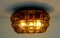 Large Bubble Glass Ceiling Lamp with Bernstein-Colored Glass & Metal from Limburg, 1970s 5