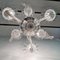 Large Murano Clear Glass Chandelier, 1940s 5