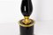 Mid-Century French Black Glass and Brass Table Lamp, 1960s 8