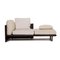 Chaise Longue en Tissu Crème et Cuir Marron de Minotti 1