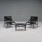 Black Leather 470 Pilotta Armchairs & Footstool attributed to Rodolfo Dordoni for Cassina, 2008, Set of 3 3