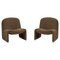 Brown Tweed Alky Chairs attributed to Giancarlo Piretti for Artifort, 1970s, Set of 2, Image 1