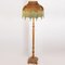Wood Carved Floor Lamp with Fringed Lampshade, Italy, 1970s 2