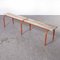 French Long Slatted Red Model 1817 Bench from Mullca, 1950s 4