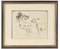 Claudio Cintoli, Shepherd, Original China Ink Drawing, 1958, Framed 1