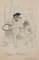 Mino Maccari, Picasso--Chi ère costui ?, Dessin Original au Fusain, Milieu du 20ème Siècle 1