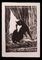 Giselle Halff, Black Cat by the Window, Woodcut Print, Early 20th Century, Framed 1