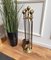 Italian Brass Fireplace Tool Set with Stand, 1980s, Set of 5 2