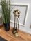 Italian Brass Fireplace Tool Set with Stand, 1980s, Set of 5 7