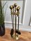 Italian Brass Fireplace Tool Set with Stand, 1980s, Set of 5 6