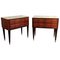 Italian Art Deco Nightstands in Walnut Veneer, 1950s, Set of 2 1