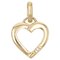 18 Karat Yellow Gold Heart Diamond Charm Pendant, 1960s 1