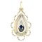 18 Karat Yellow Gold Drop Sapphire Pendant, 1960s 1