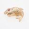 18 Karat Rose Gold Ruby Fish Charm Pendant, 1960s 5