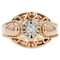 18 Karat French Rose Gold Diamond Ring, 1950s 1