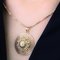 18 Karat French Yellow Rose Gold and Cultured Pearl Turquoise Pendant, 1960s 11