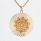 18 Karat French Yellow Rose Gold and Cultured Pearl Turquoise Pendant, 1960s, Image 15