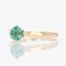 18 Karat French Yellow Gold Emerald Solitaire Ring, 1960s, Image 9