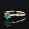 18 Karat French Yellow Gold Emerald Solitaire Ring, 1960s, Image 5