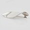 French Stylized Leaf Silver Brooch, 1970s, Image 6