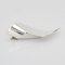 French Stylized Leaf Silver Brooch, 1970s 8