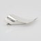 French Stylized Leaf Silver Brooch, 1970s, Image 8