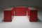 Red Lacquered Wood & Granite Storage attributed to Alessandro Mendini, 1980s, Set of 3 3