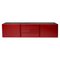 Red Lacquered Wood & Granite Storage attributed to Alessandro Mendini, 1980s, Set of 3 1