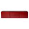 Red Lacquered Wood & Granite Storage attributed to Alessandro Mendini, 1980s, Set of 3, Image 1