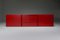 Rot lackiertes Regal aus Holz & Granit, 1980er, 3er Set, Alessandro Mendini zugeschrieben 6