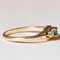 18k Vintage Gold with Emerald and Diamonds Trilogy Ring, 1970s 8