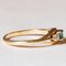 18k Vintage Gold with Emerald and Diamonds Trilogy Ring, 1970s, Image 8