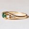 18k Vintage Gold with Emerald and Diamonds Trilogy Ring, 1970s 3