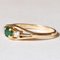 18k Vintage Gold with Emerald and Diamonds Trilogy Ring, 1970s, Image 3