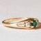 18k Vintage Gold with Emerald and Diamonds Trilogy Ring, 1970s 9