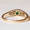 18k Vintage Gold with Emerald and Diamonds Trilogy Ring, 1970s 6