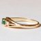 18k Vintage Gold with Emerald and Diamonds Trilogy Ring, 1970s 4